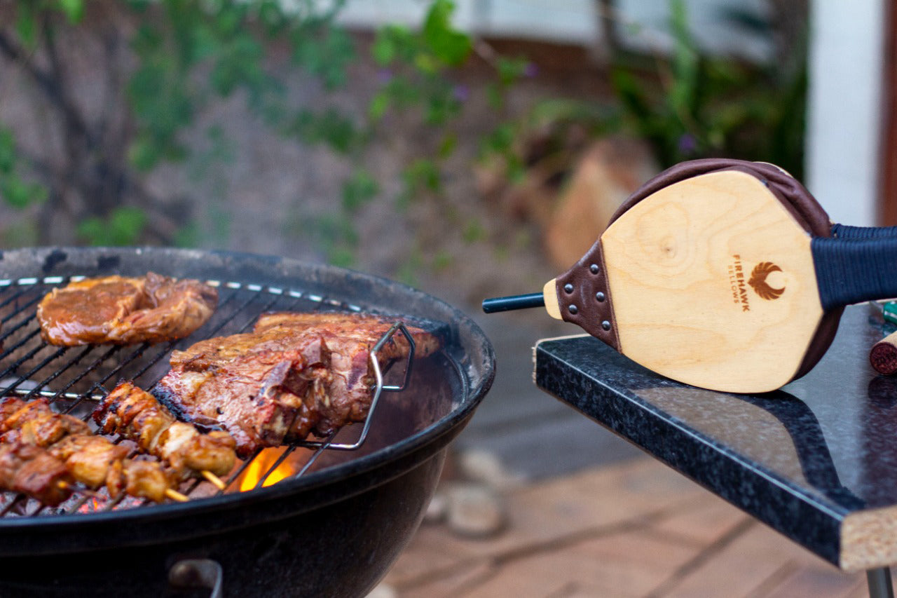 Everyone should own a Firehawk Bellow for the best braai. This ultimate handcrafted fire tool emblazed with the flaming hawk stamp - the mark of a genuine top quality bellow. Created with outstanding attention to craftsmanship and design detail