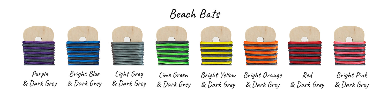 firehawk design beach bats with bright coloured handles
